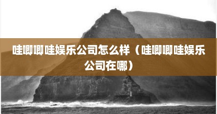 哇唧唧哇娱乐公司怎么样（哇唧唧哇娱乐公司在哪）