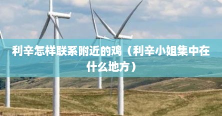 利辛怎样联系附近的鸡（利辛小姐集中在什么地方）
