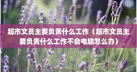 超市文员主要负责什么工作（超市文员主要负责什么工作不会电脑怎么办）