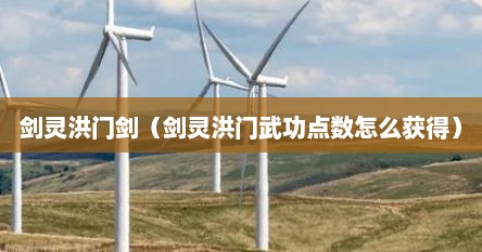 剑灵洪门剑（剑灵洪门武功点数怎么获得）