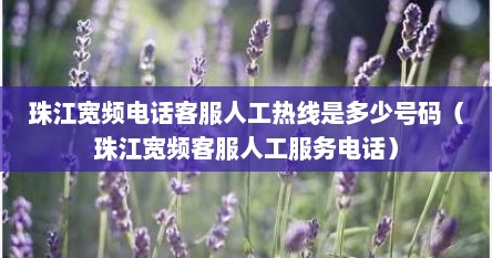 珠江宽频电话客服人工热线是多少号码（珠江宽频客服人工服务电话）