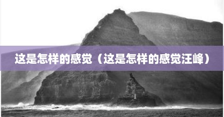 这是怎样的感觉（这是怎样的感觉汪峰）