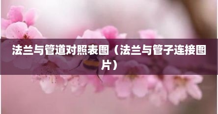 法兰与管道对照表图（法兰与管子连接图片）