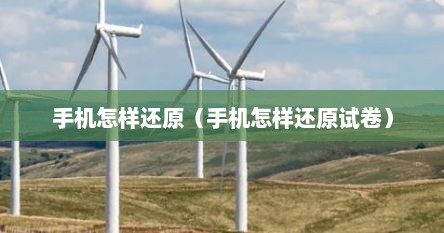 手机怎样还原（手机怎样还原试卷）