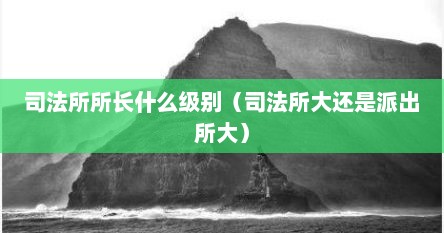 司法所所长什么级别（司法所大还是派出所大）