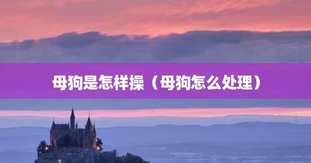 母狗是怎样操（母狗怎么处理）