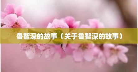 鲁智深的故事（关于鲁智深的故事）