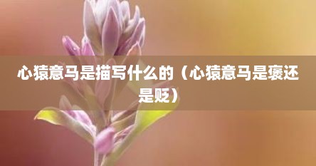 心猿意马是描写什么的（心猿意马是褒还是贬）