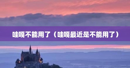 哇嘎不能用了(哇嘎最近是不能用了)