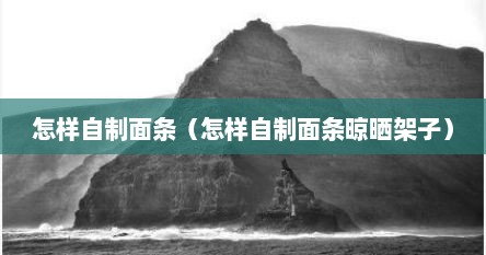 怎样自制面条（怎样自制面条晾晒架子）