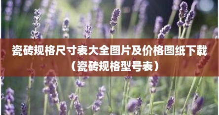 瓷砖规格尺寸表大全图片及价格图纸下载（瓷砖规格型号表）