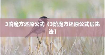 3阶魔方还原公式（3阶魔方还原公式层先法）