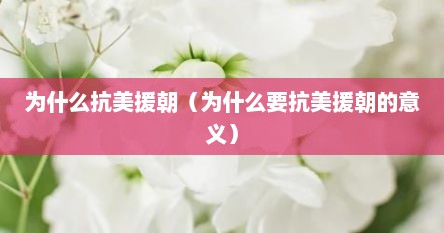为什么抗美援朝（为什么要抗美援朝的意义）