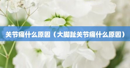 关节痛什么原因（大脚趾关节痛什么原因）