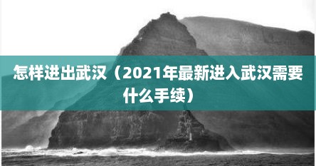 怎样进出武汉（2021年最新进入武汉需要什么手续）