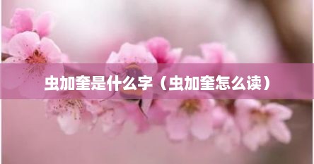 虫加奎是什么字（虫加奎怎么读）
