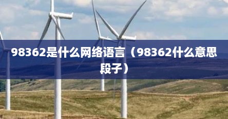 98362是什么网络语言（98362什么意思段子）