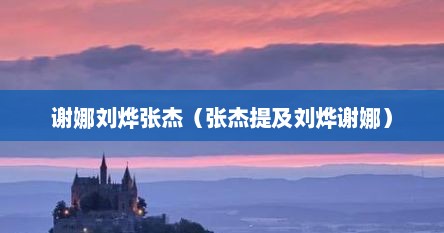 谢娜刘烨张杰（张杰提及刘烨谢娜）