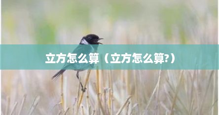 请问立方是怎么算的（立方怎么了算）