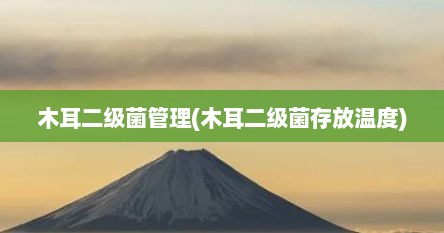 木耳二级菌管理(木耳二级菌存放温度)