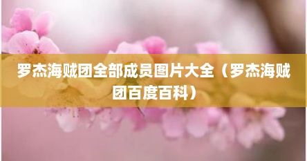 罗杰海贼团全部成员图片大全（罗杰海贼团百度百科）