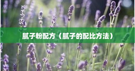 腻子粉配方（腻子的配比方法）