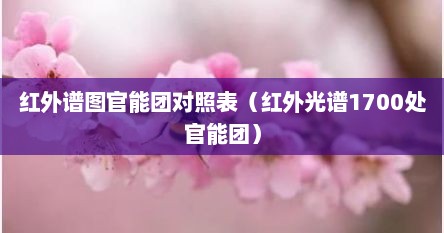 红外谱图官能团对照表（红外光谱1700处官能团）