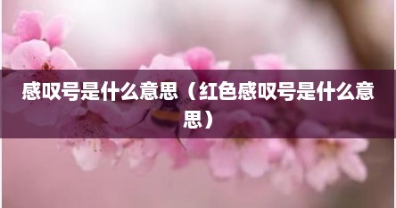 感叹号是什么意思（红色感叹号是什么意思）