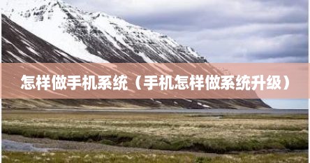 怎样做手机系统（手机怎样做系统升级）