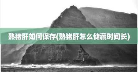 熟猪肝如何保存(熟猪肝怎么储藏时间长)