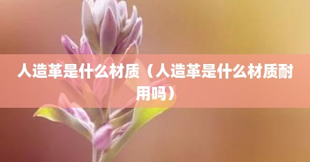 人造革是什么材质（人造革是什么材质耐用吗）