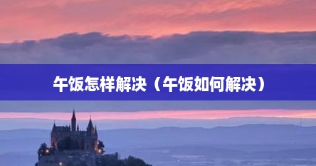 午饭怎样解决（午饭如何解决）
