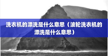 波轮洗衣机漂洗会漂洗几次（三洋洗衣机注水漂洗和蓄水漂洗）