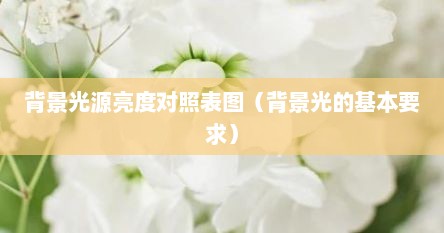 背景光源亮度对照表图（背景光的基本要求）