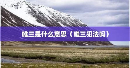 唯三是什么意思（唯三犯法吗）