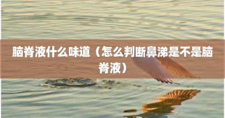 脑脊液什么味道（怎么判断鼻涕是不是脑脊液）