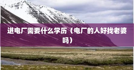 进电厂需要什么学历（电厂的人好找老婆吗）