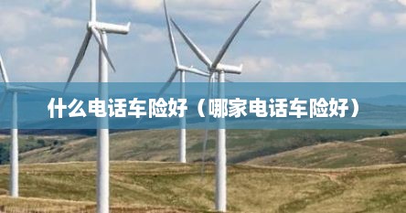 什么电话车险好（哪家电话车险好）