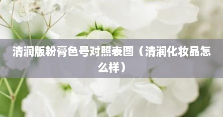 清润版粉膏色号对照表图（清润化妆品怎么样）