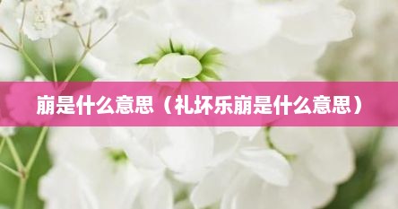 崩是什么意思（礼坏乐崩是什么意思）