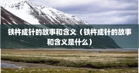 铁杵成针的故事和含义(铁杵成针的故事和含义20字左右) 铁杵成针的故事和含义(铁杵成针的故事和含义20字左右)