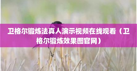 卫格尔锻炼法真人演示视频在线观看（卫格尔锻炼效果图官网）