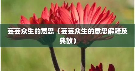 芸芸众生的意思（芸芸众生的意思解释及典故）