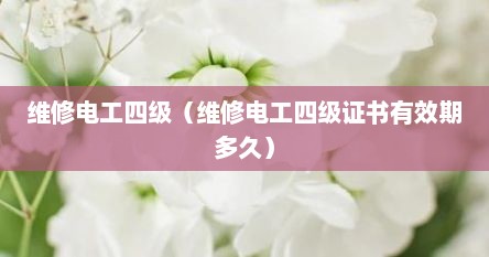 维修电工四级（维修电工四级证书有效期多久）