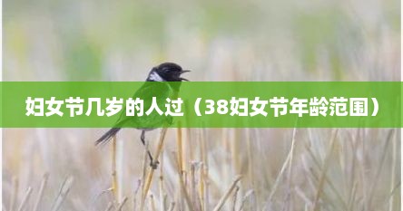 妇女节几岁的人过（38妇女节年龄范围）