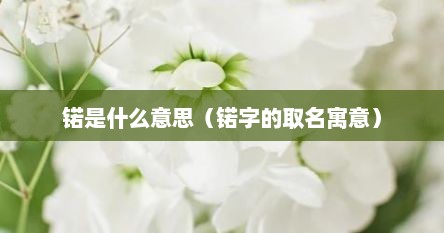 锘是什么意思（锘字的取名寓意）