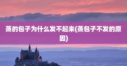 蒸的包子为什么发不起来(蒸包子不发的原因)