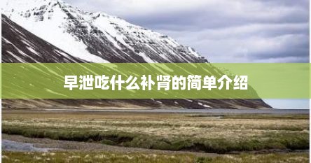 早泄吃什么补肾的简单介绍