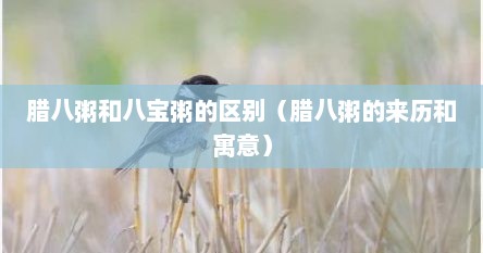 腊八粥和八宝粥的区别（腊八粥的来历和寓意）
