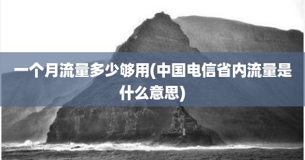 一个月流量多少够用(中国电信省内流量是什么意思)